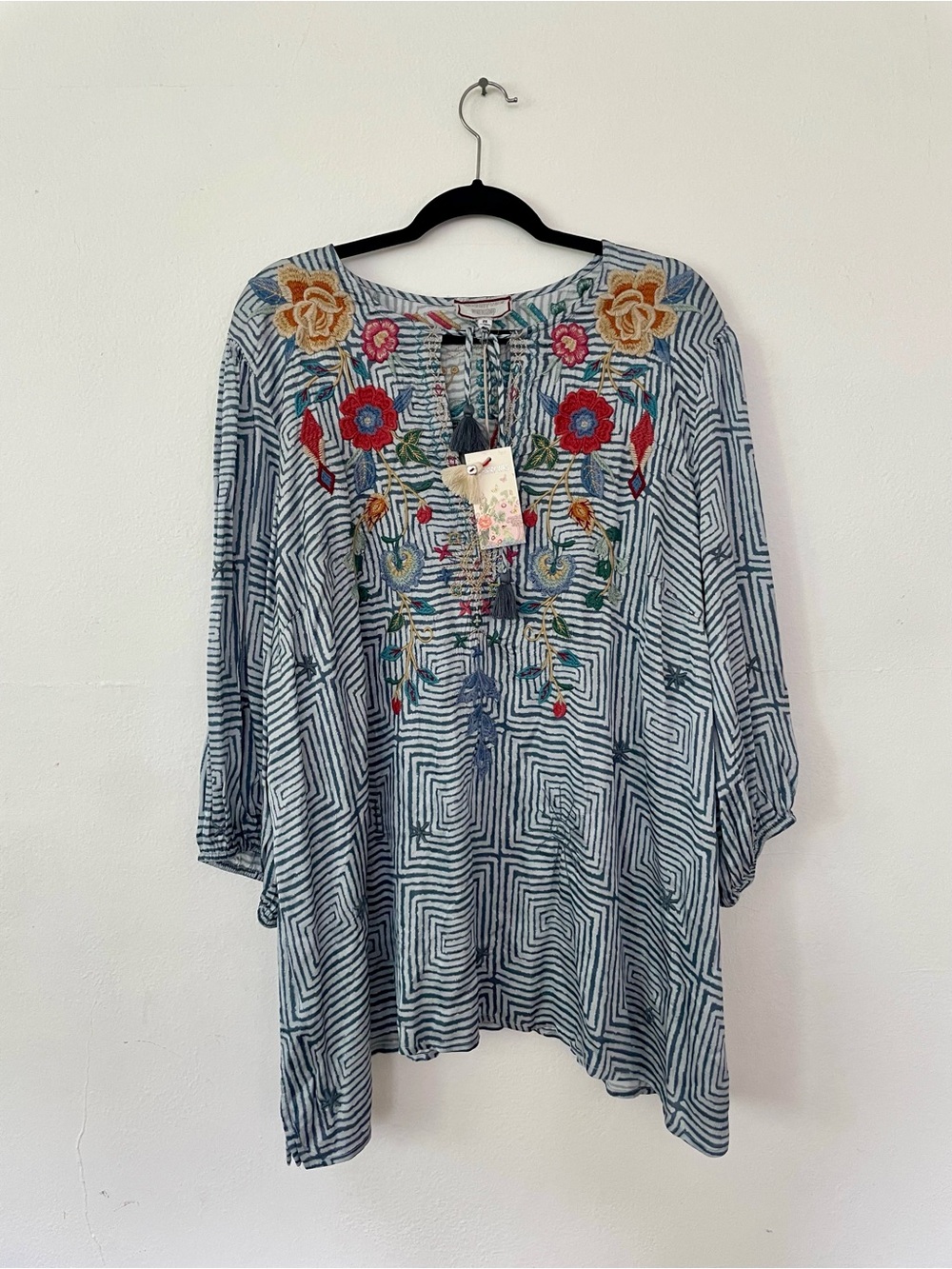 NWT Johnny Was Taryn Tassel Blouse - 2X